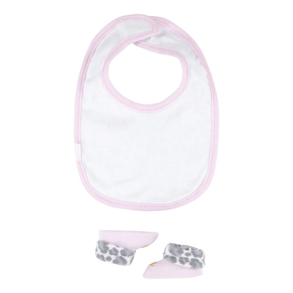 Nike Baby Girl Pink Animal Print Bib + Booties Set - Picture 4 of 6